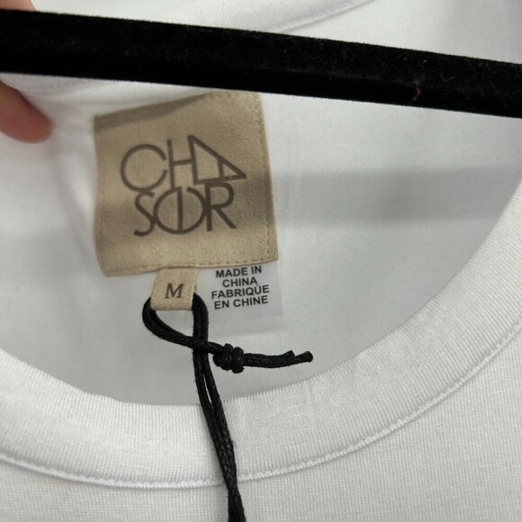 NWT CHASER White Bell Sleeve Cold Shoulder Ruffle Comfy Stretch Shirt Medium - Picture 6 of 6